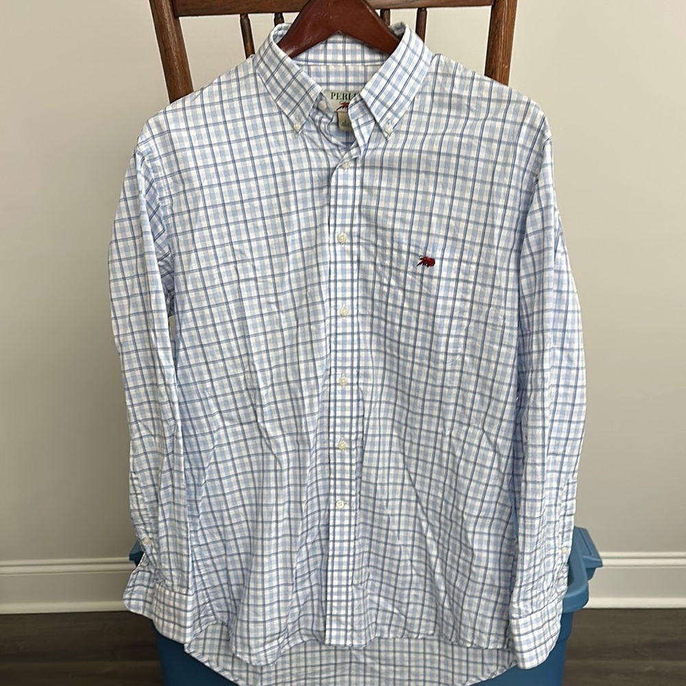Perlis Crawfish Blue Plaid Shirt